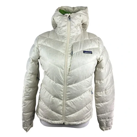 Patagonia Pipe Down Puffer Goose Insulated Coat Off White Women's Medium *Flawed - Picture 2 of 16